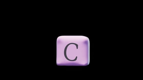 simulation of a rubber letter "C" followed by an explosion. has an alpha channel