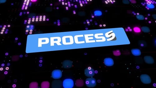 Futuristic Digital Process Text with Glowing Background