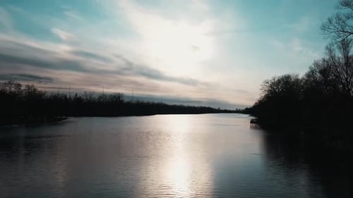 Toronto Islands Sunset River, Ontario, Winter Canada