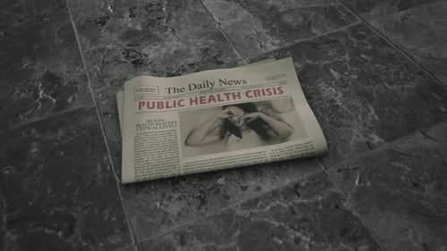 Animated Retro Newspaper with Public Health Crisis Headline