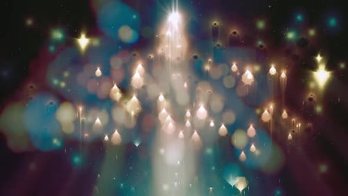 Abstract Glowing Shards Rising Celebration Background Loop