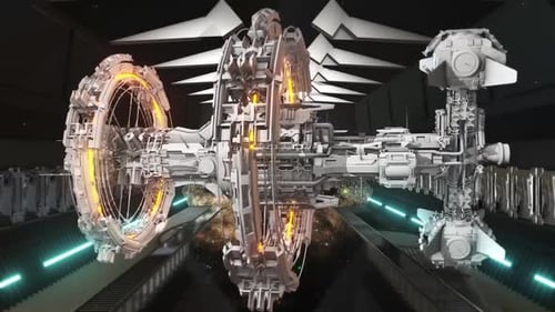 Animación de satélites espaciales