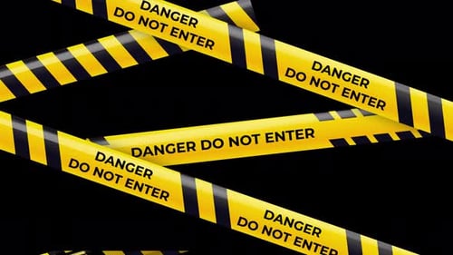 Animated Danger Do Not Enter Warning Tape Reveal