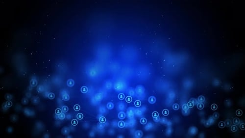 Abstract Futuristic Network Background with User Icons