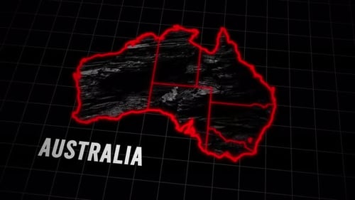 Animated Australia Map with Glowing Neon Outline and State Divisions