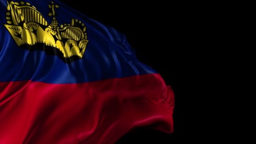 Realistic Waving Liechtenstein Flag Animation