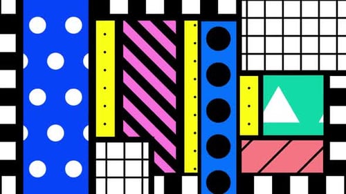 Abstract Geometric Memphis Style Loopable Animated Background