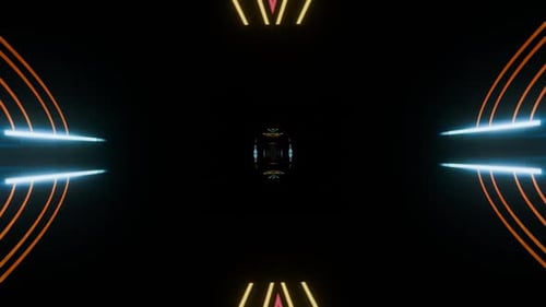 Cyberpunk Futuristischer abstrakter Hintergrund in Neonlichtern VJ Loop