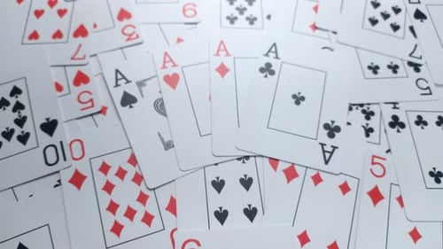 Close-Up of Scattered Playing Cards
