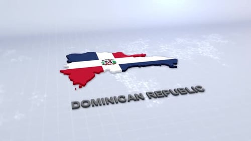 Dominican Republic Map With Flag