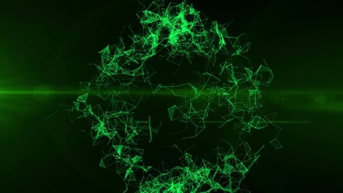 Animated Plexus Sphere Loop with Green Connections