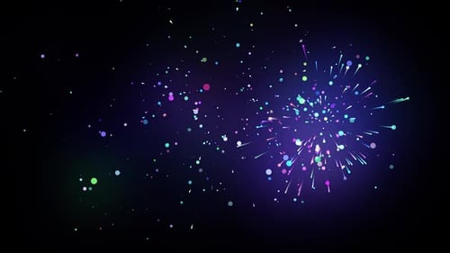 Colorful Bursts of Light Animation on Black Background