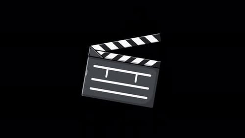 Animated Cartoon Clapperboard Icon for Film Production