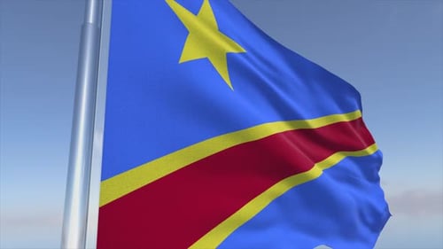 Democratic Republic of Congo Flag Waving Realistic Animation