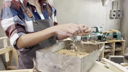 Carpenter Small Business Owner in Wood Furniture Making Female Carpenter