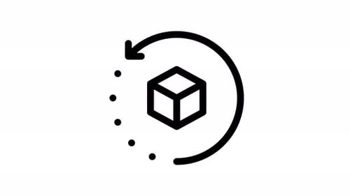 Minimalist Rotating 3D Box Digital Processing Icon Animation