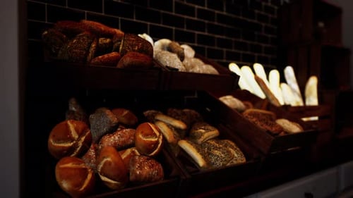 Assorted Pastries Displayed on Shelf