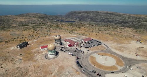 Aerial View of Torre observatory on Serra da Estrela, in Portugal.