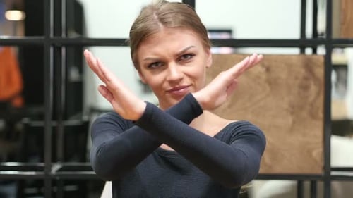 Crossing Hands for Rejection Gesture of No By Girl