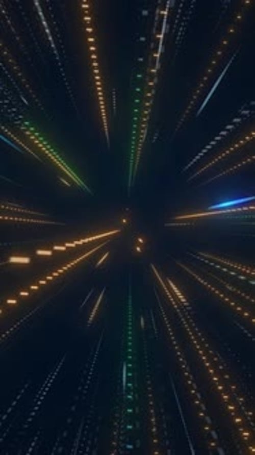 Futuristic Neon Digital Tunnel Background Animation