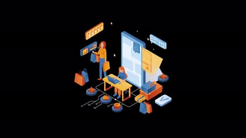 Isometric Online Shopping Activity Animation