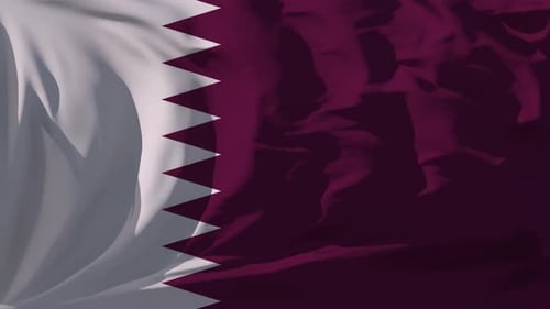 Realistic Waving Qatar Flag 3D Animation Loop