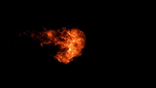 Fire and Flames on a Black Background Filmed on a Highspeed Camera at 1000 Fps