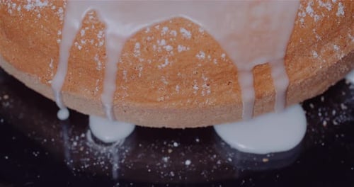 Ring Cake with Drizzled Icing Close Up