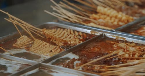 Asian Street Food Vendor Cart Close Up