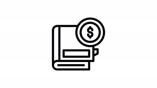 Animated Minimalist Book and Dollar Icon