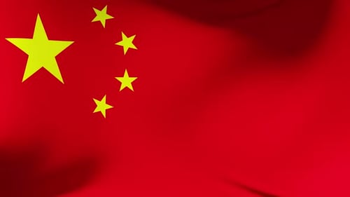 Realistic Waving Flag of China Loop