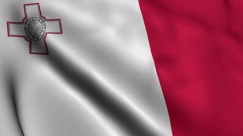 Seamless Loop Waving Flag of Malta Animation