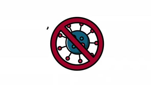 virus ban animation isolated alpha channel, animated looping video
