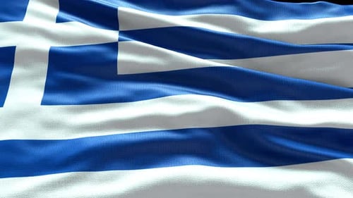 Waving Flag of Greece Seamless Loop Animation