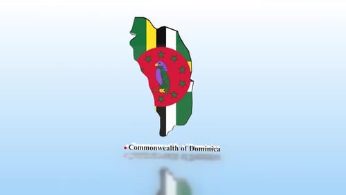 Commonwealth of Dominica 3D Map and Flag Reveal