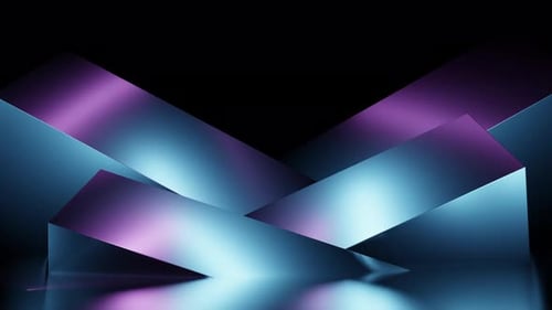 Abstract Geometric Shapes in Neon Lights