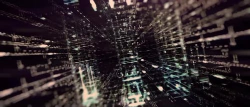 Futuristic Data Network Grid Tunnel Background Animation