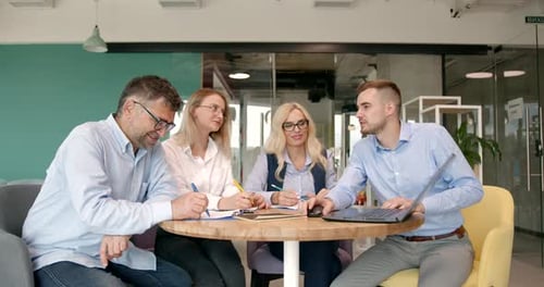 Group of Business People Working at Modern Office