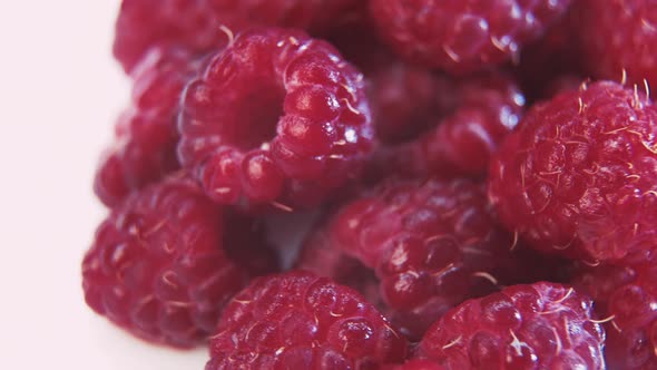 Raspberries Macro Plan Spinning Around the Axis, Food Stock Footage ft ...