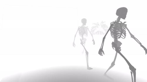 Monochrome Minimalist Skeletons Running Loop