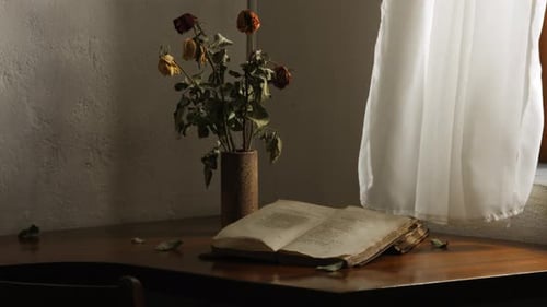 View of an abandoned study corner