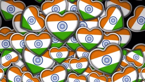 Drapeau de l'Inde en forme de cœur