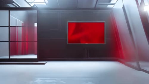 Cutting-Edge Virtual Studio Experience: Dynamic Set for Captivating Multimedia Broadcast