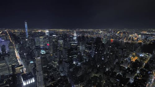 overlooking city panorama at night. urban night lights. metropolis urban style