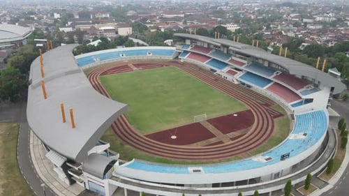 Aerial view of Landmark Stadium Mandala Krida Yogyakarta, Indonesia