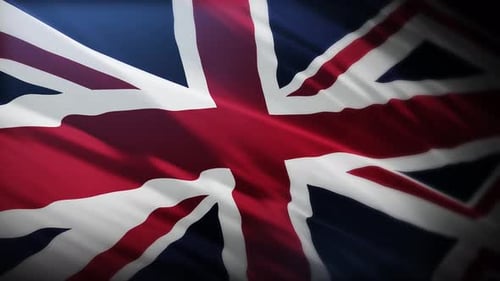 Realistic Union Jack Flag Waving Loop Background