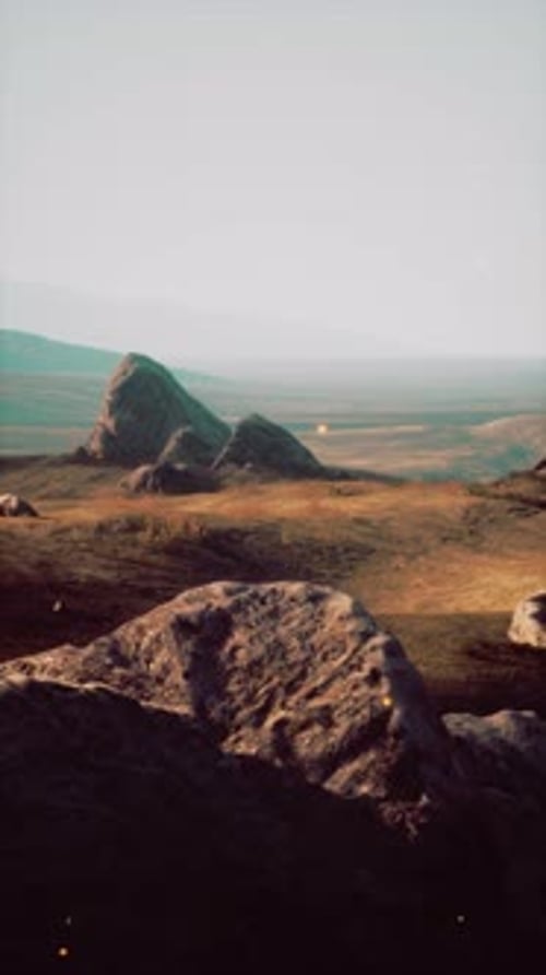 Rocky Landscape With Grass