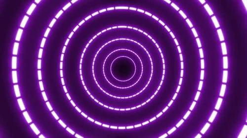 Glowing Neon Circle Motion Background, Light Circle Motion, Abstract High Tech Glowing Circle Motion