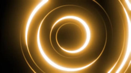Dynamisch glühender goldener Spiraltunnel mit Lichteffekt
