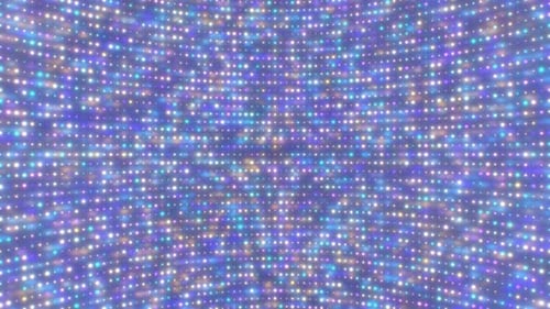 Inside Moving Room With Abstract Neon Glow Purple Blue Lights Flash - 4K